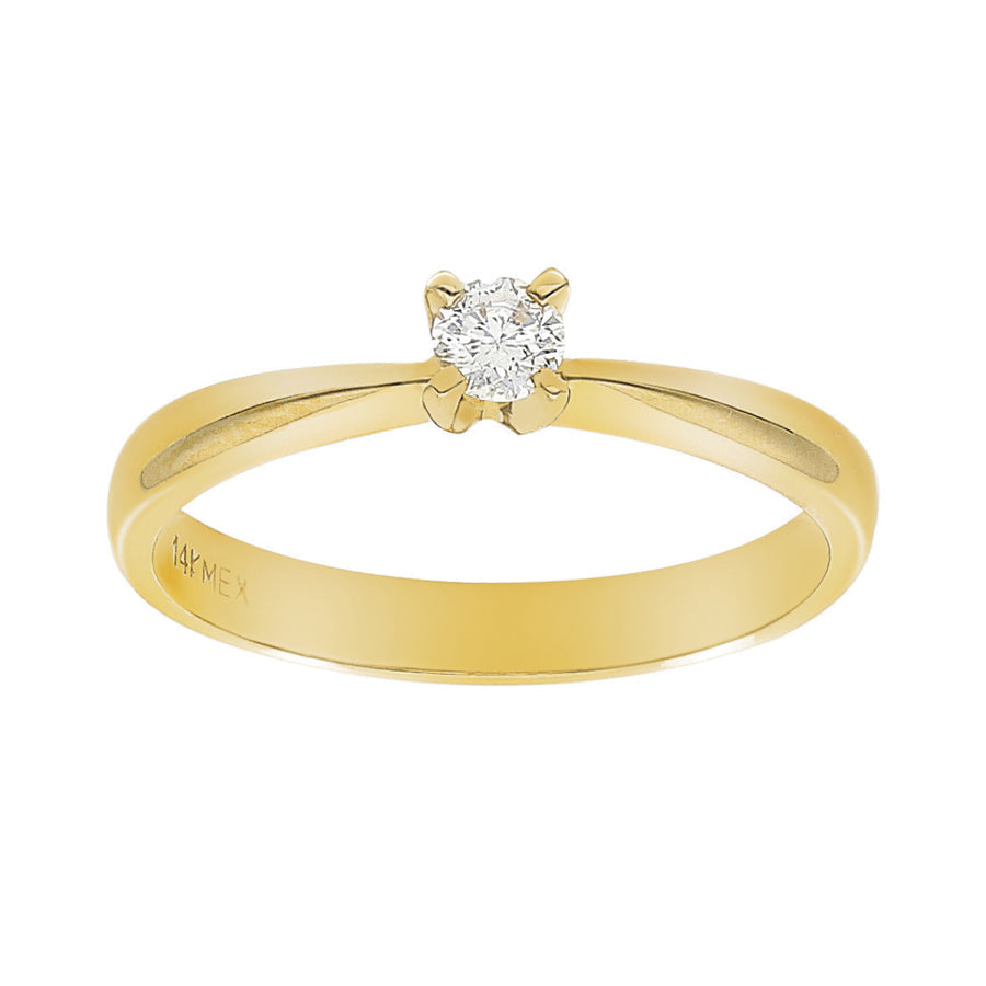 Anillo Oro 14k Diamante .20 pts