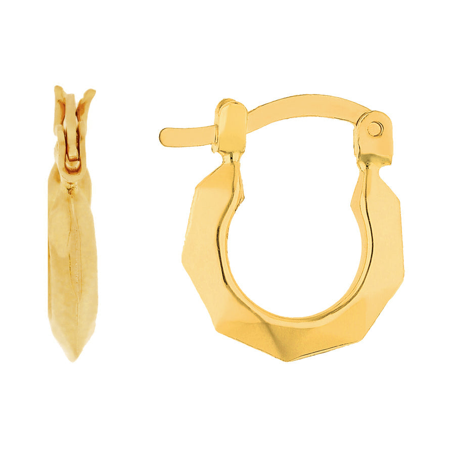 Arracada Facetada 10k, 1.3cms diametro