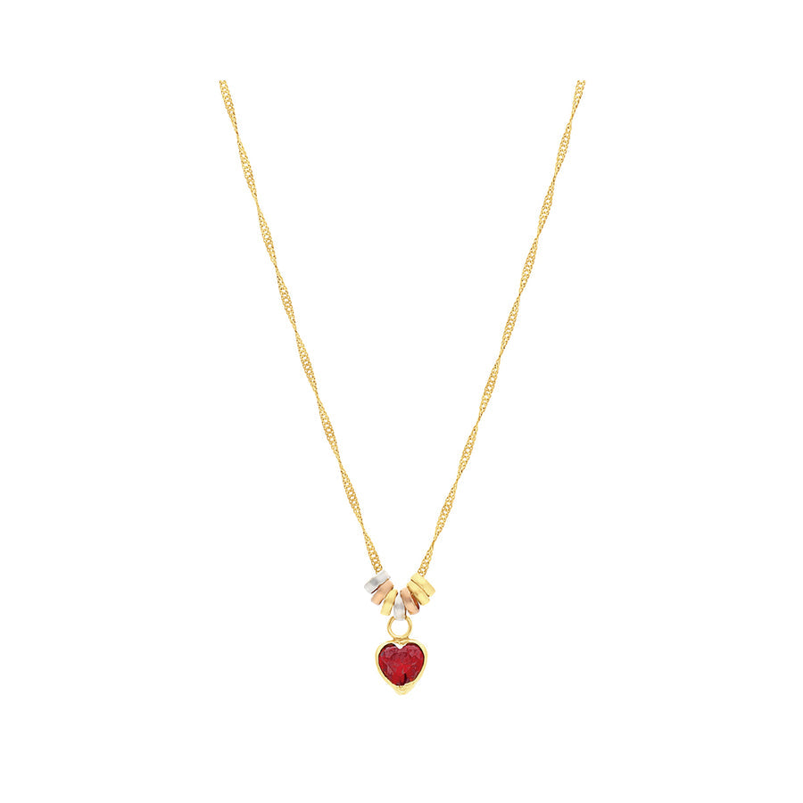 Gargantilla Corazón Oro 10k, 1.5mm x 45cms