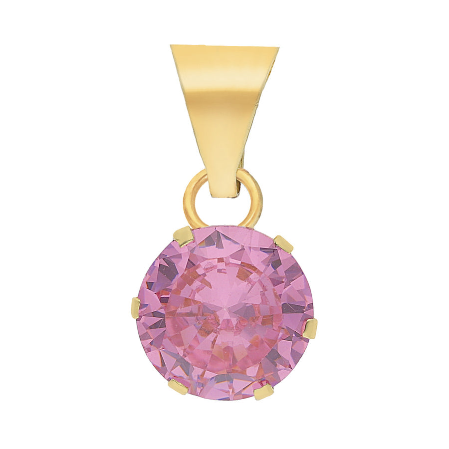 Dije Piedra Rosa Oro 10k, 8mm