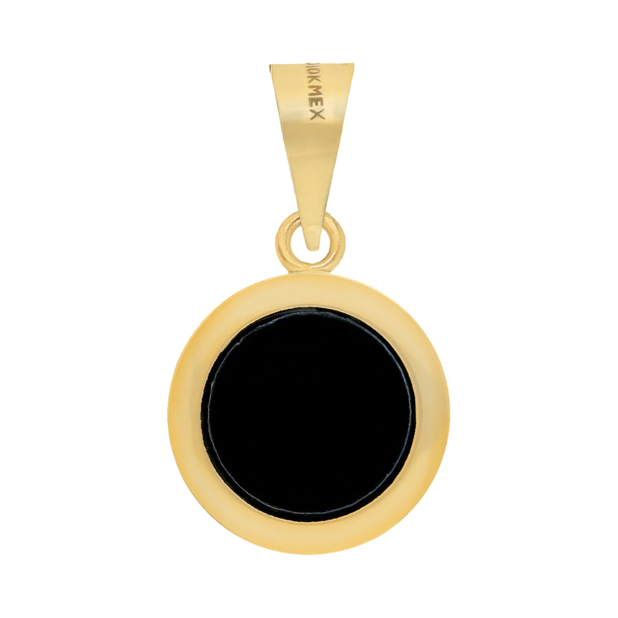 Dije Botón Negro Oro 10k, 10mm