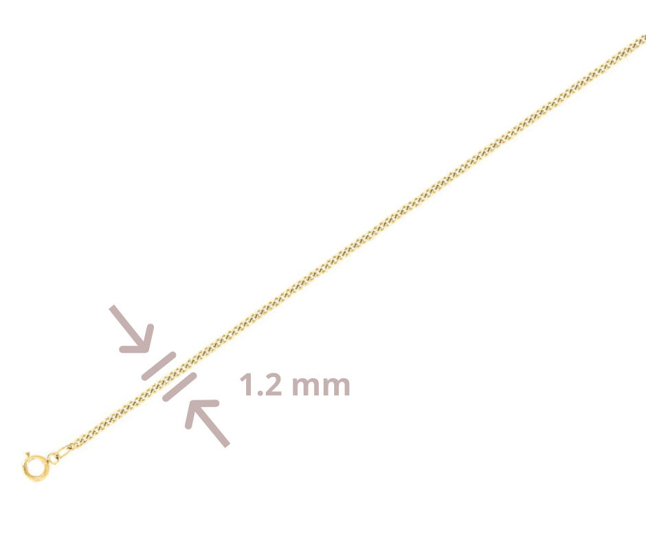Cadena Barbada Oro 10K 40cms