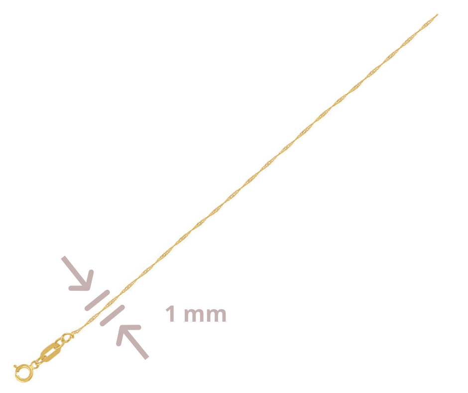Cadena Alexa Oro 10K 45cms
