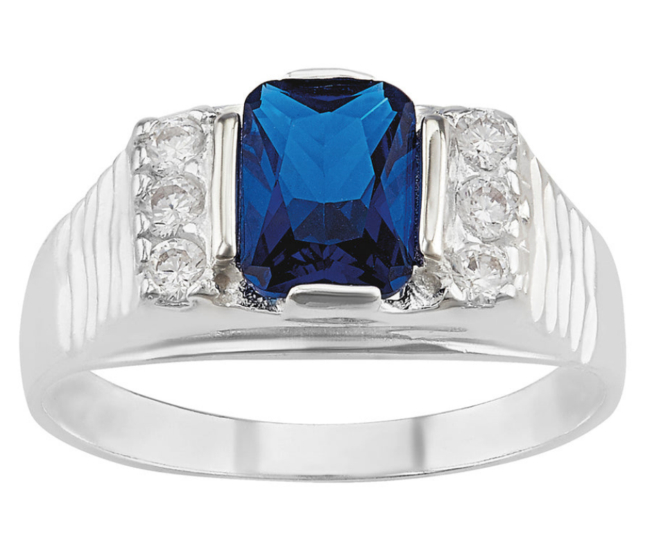 Anillo Caballero Zir Azul Plata .925