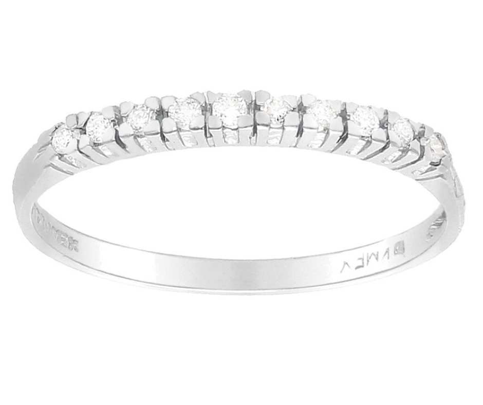 Anillo Churumbela Oro Blanco 14K Diamante