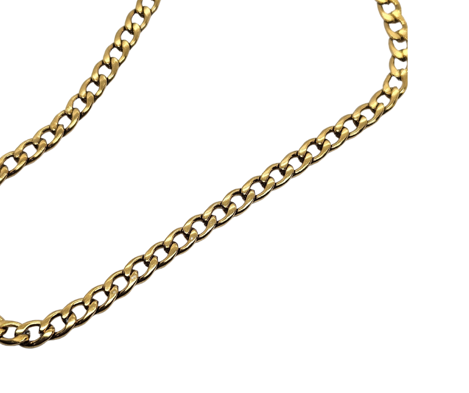 Cadena Barbada Acero Dorado 30cm