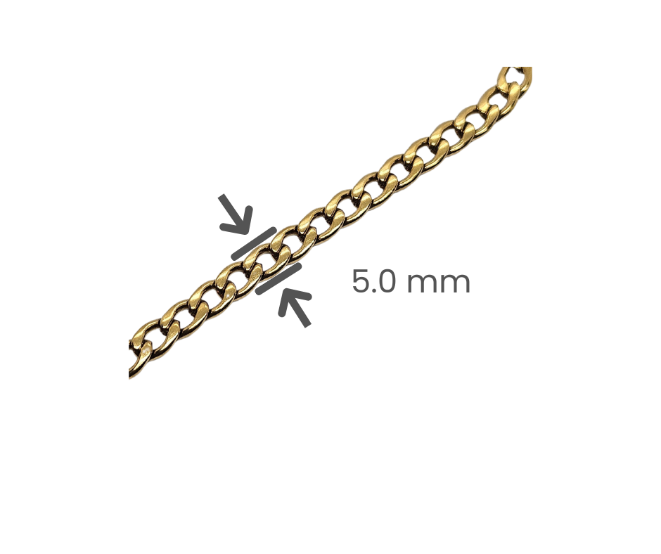 Cadena Barbada Acero Dorado 30cm