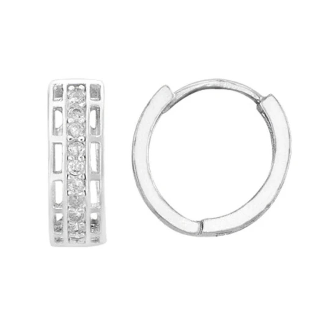 Huggie Piedras Plata .925