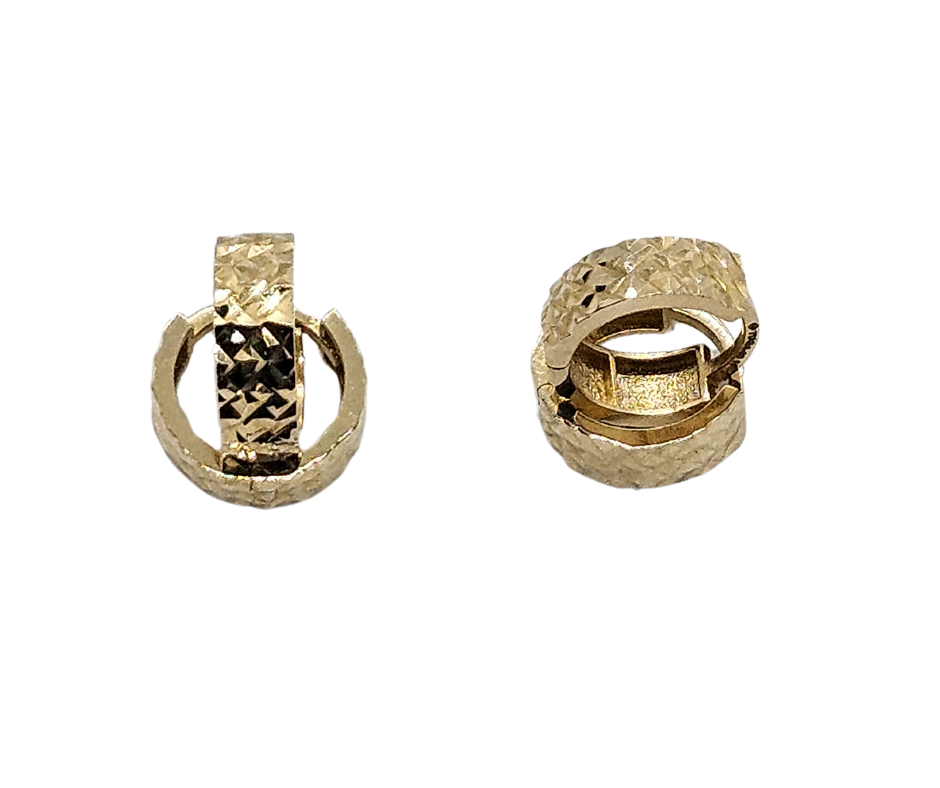 Arracada Diamantada 1.0 cm Oro 10K