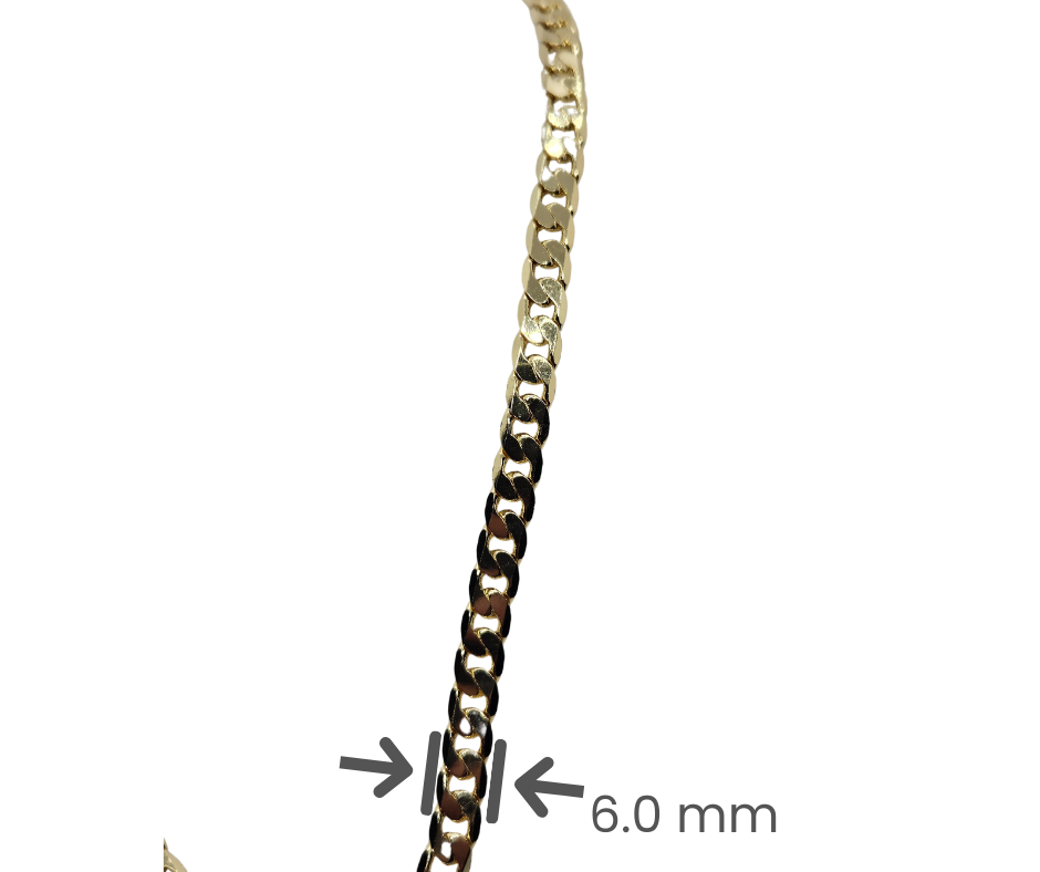Cadena Barbada Chapa 18K 60cm