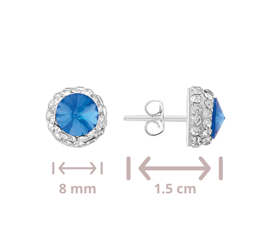 Arete Piedras Azul Plata .925