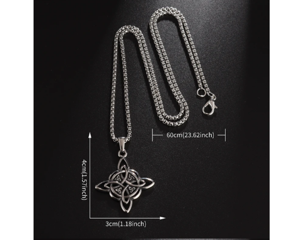 Collar Nudo de Bruja Acero Inoxidable 60cms