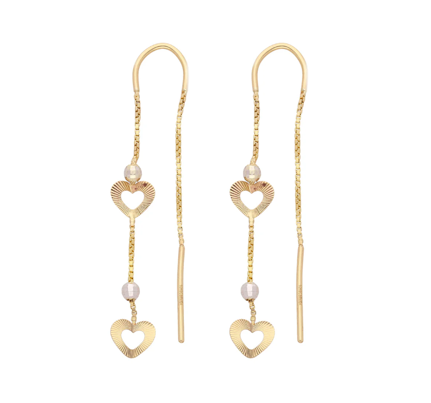 Arete Oro 10K Colgante Corazón