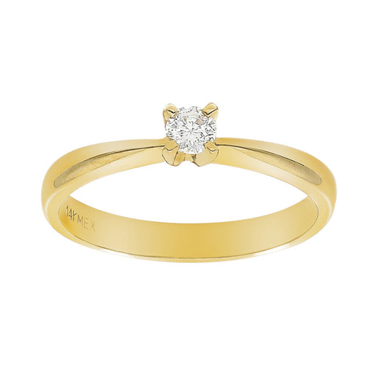 Anillo Oro 14k Diamante .20 pts