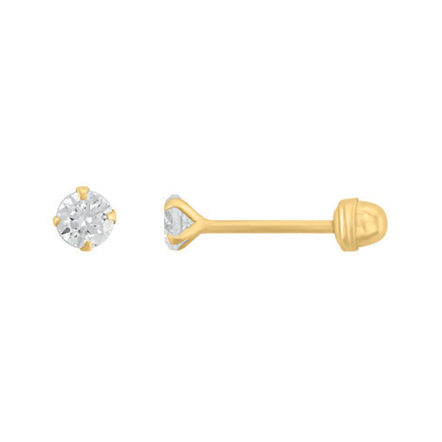 Broquel Recto 14k, 2mm x 10mm