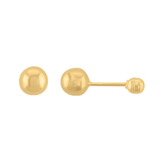 Broquel Bola 14k, 4mm x 10mm