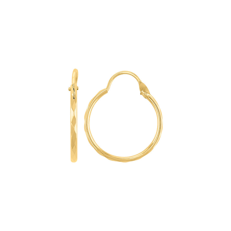 Arracada Facetada 10k, 1.5cms diametro