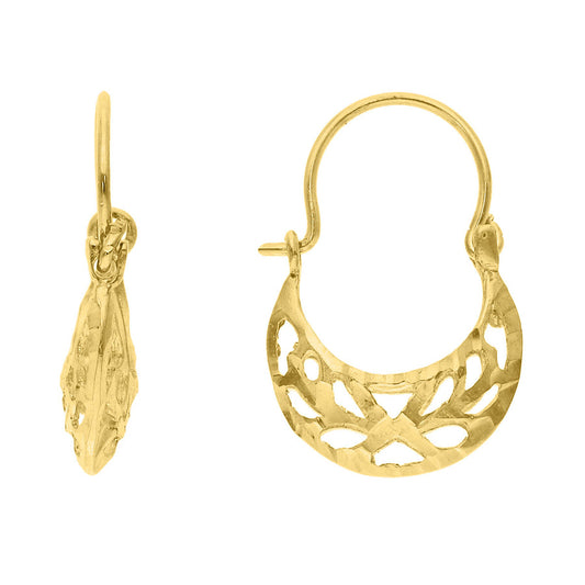 Arracada Canasta 10k, 1 cm