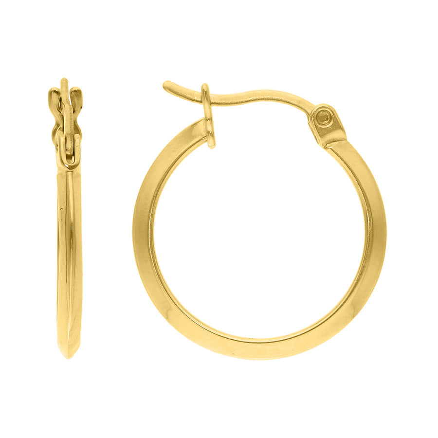 Arracada Lisa 10k, 1.5 cms diametro