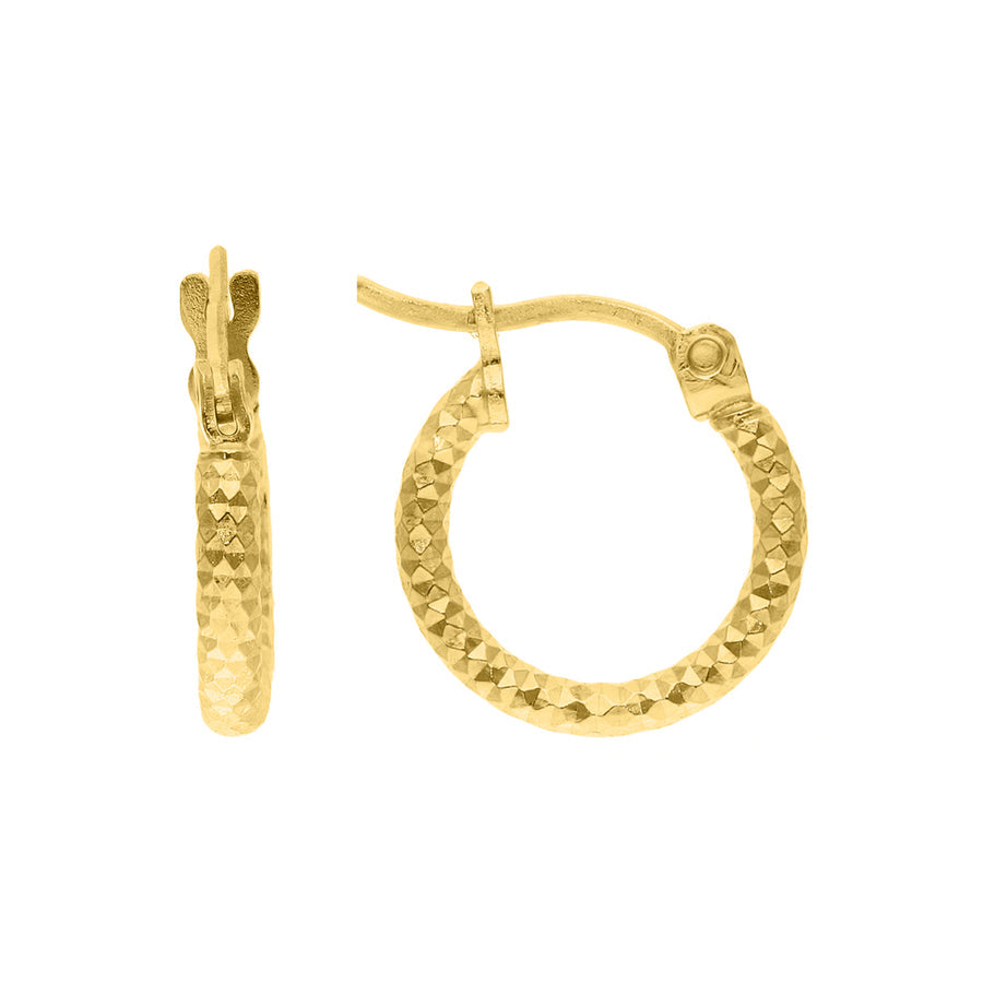 Arracada Diamantada 10k, 1cm diametro