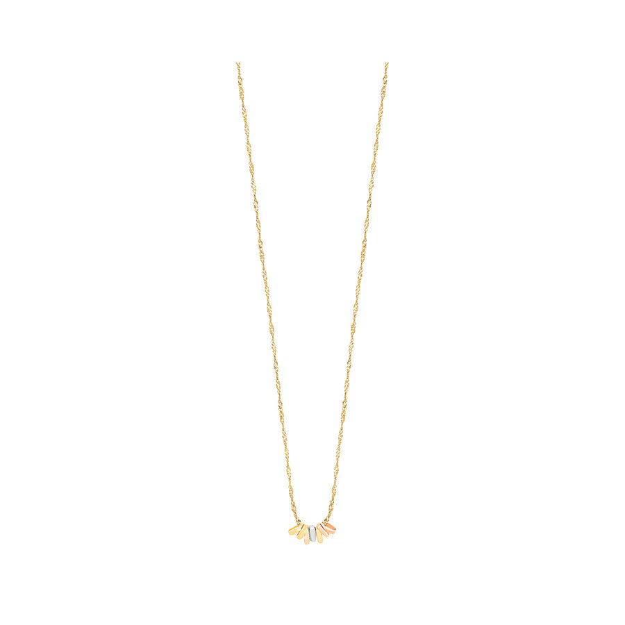 Gargantilla Aros Oro 10k, 1mm x 45cms