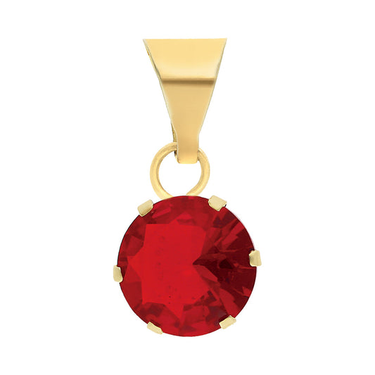 Dije Piedra Roja Oro 10k, 8mm