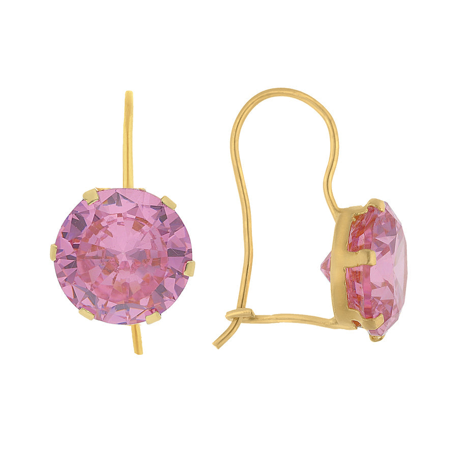 Arete Piedras Rosa 10k