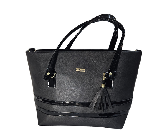 Mediana (Tote) Negro 2 Franjas Horizontal