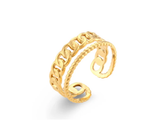 Anillo Chapa 18K Ajustable