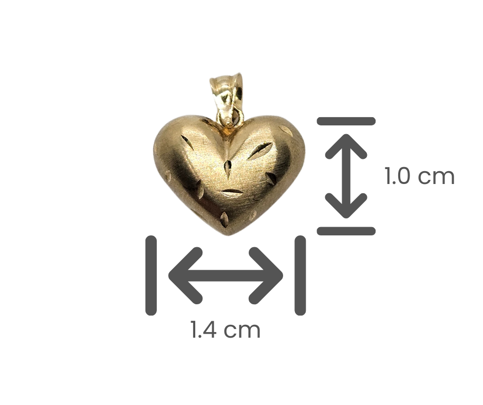 Dije Corazón Inflado Oro 10K 1.0grs