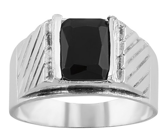 Anillo Caballero Zir Negro Plata .925