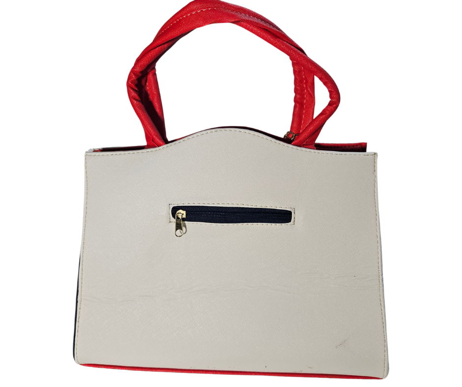 Mediana (Tote) Blanco Rombos Rojo