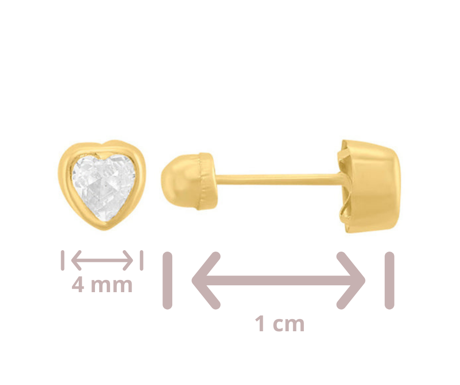 Broquel Oro 10K Corazón Bicelado