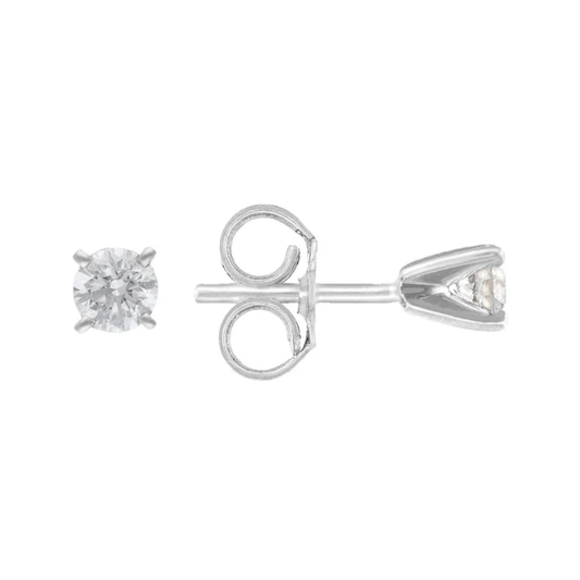 Broquel Oro Blanco 14K Diamante