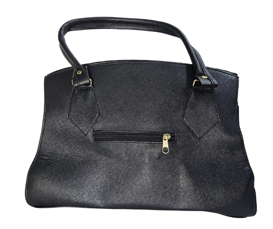 Mediana (Tote) Negro Cuadros 3 Franjas