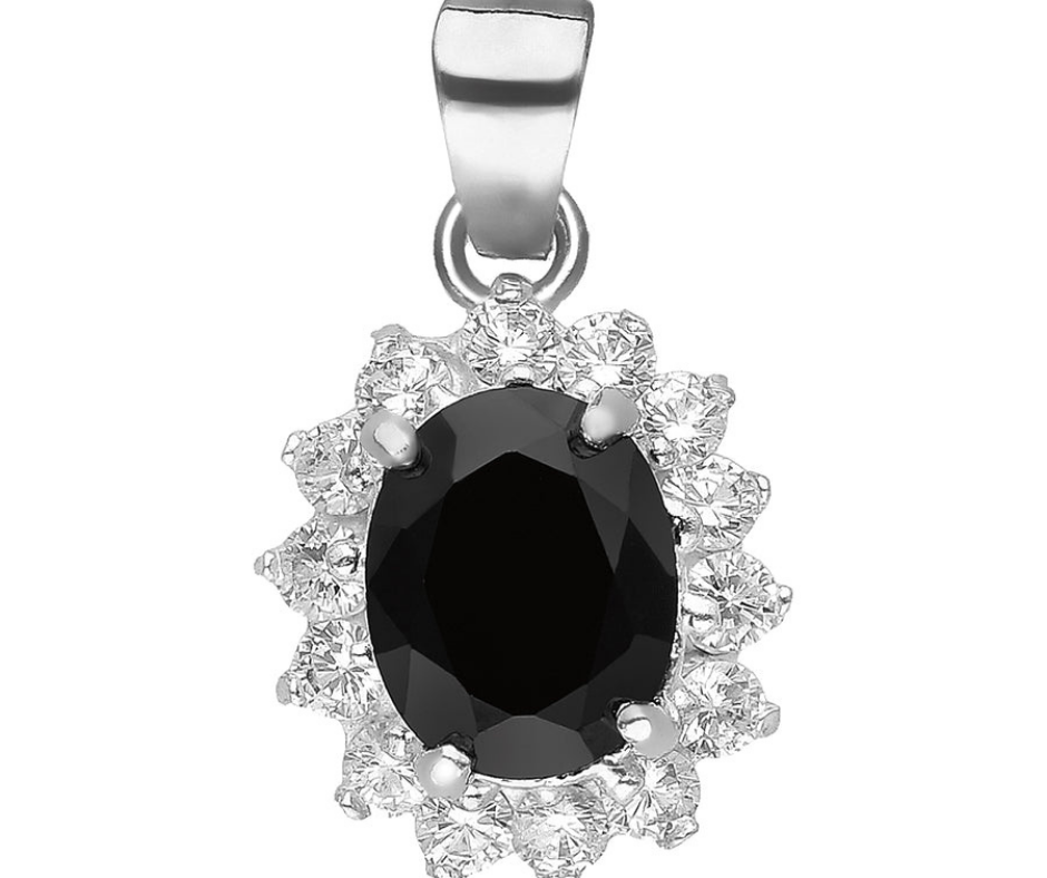 Juego Piedras Zirconia Negro Plata .925