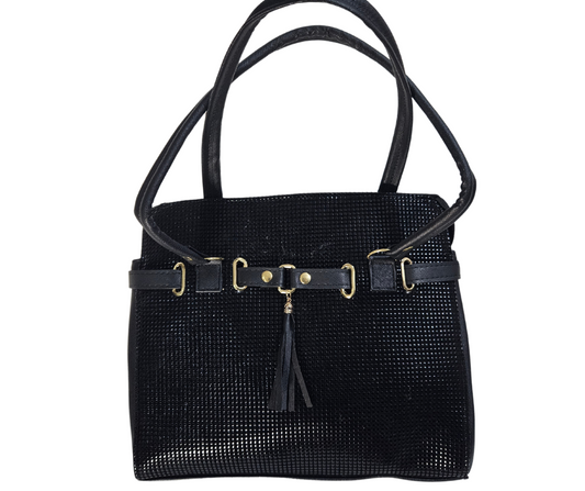 Mediana (Tote) Negro Puntos Charol